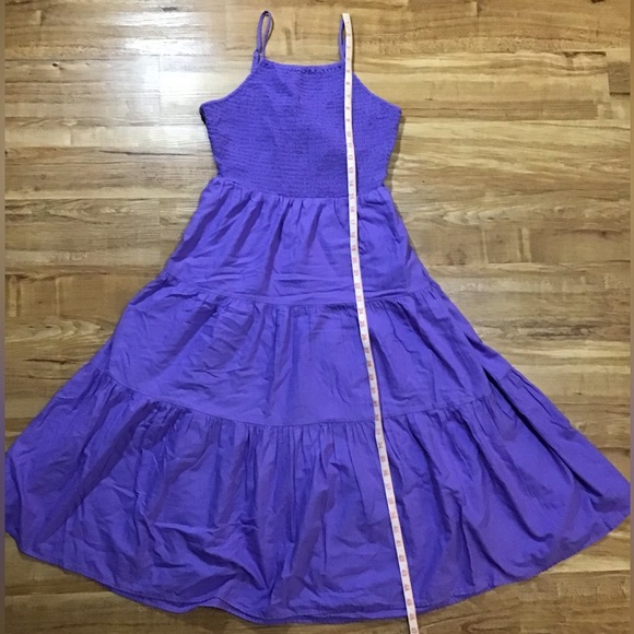 NWOT Women’s Cut Out Purple Tiered Peasant Dress - Picture 7 of 14